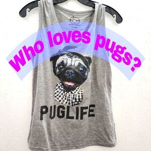 Pug Life top Large Tank top Pug dog graphic